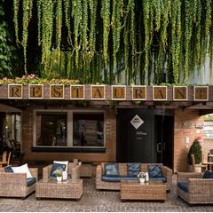 The patio of the restaurant